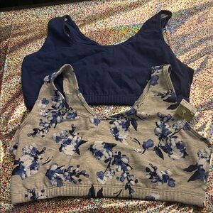 Floral and Solid Blue Sports Bras size 36
